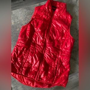 Red puffer vest